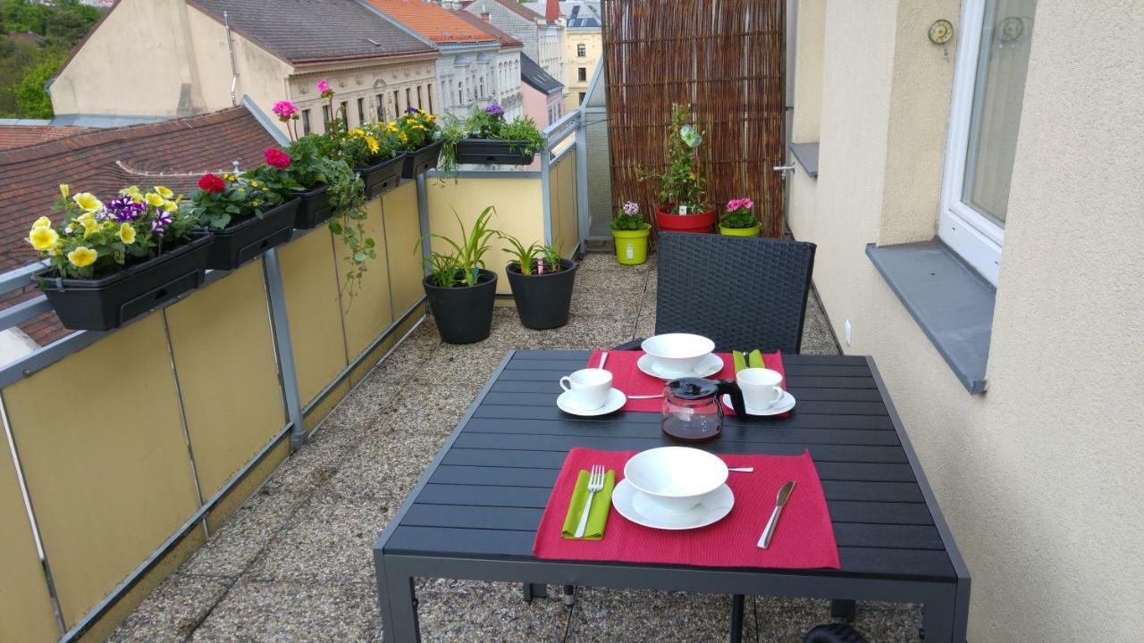 Apartment Visit Vienna Roof Terrace Morning Sun Dış mekan fotoğraf